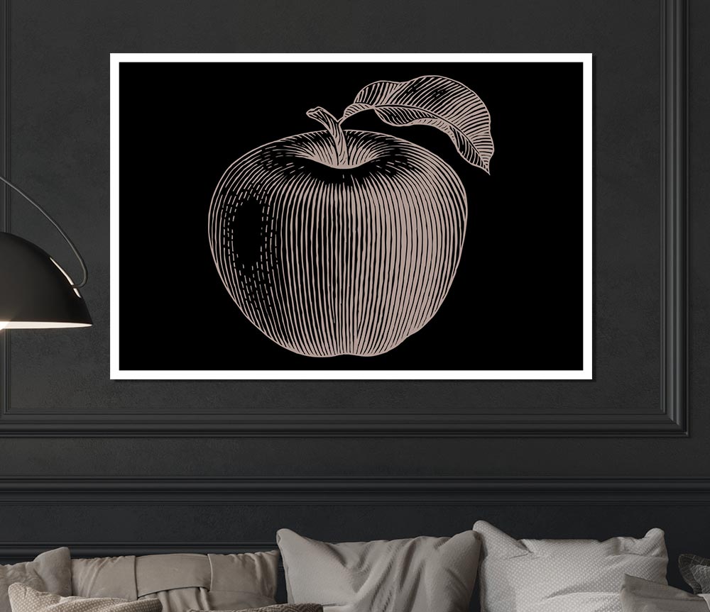 The Drawn Apple Print Poster Wall Art