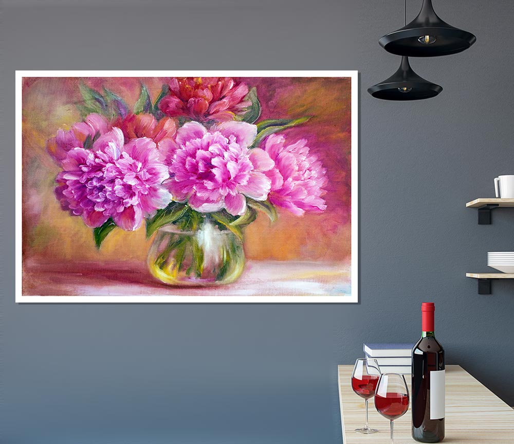 The Pink Blossom Vase Of Flowers Beauty Print Poster Wall Art