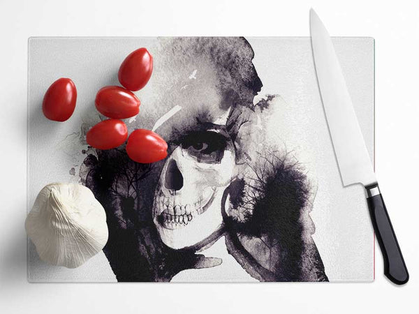 The Water Splash Skull Glass Chopping Board