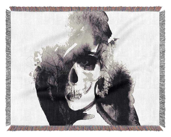 The Water Splash Skull Woven Blanket