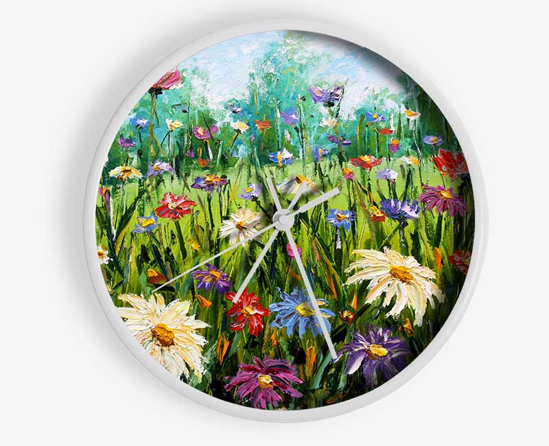 Lovely Spring Flowers Art Clock - Wallart-Direct UK