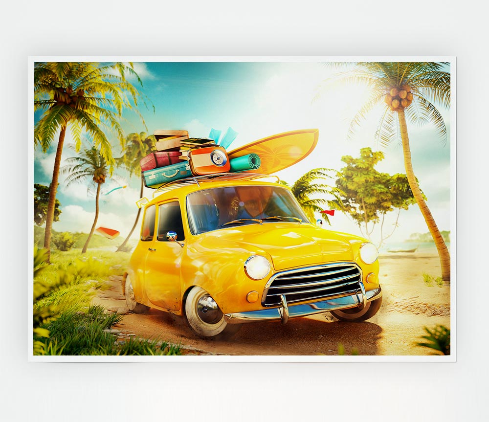 Yellow Classic Mini Trip Print Poster Wall Art