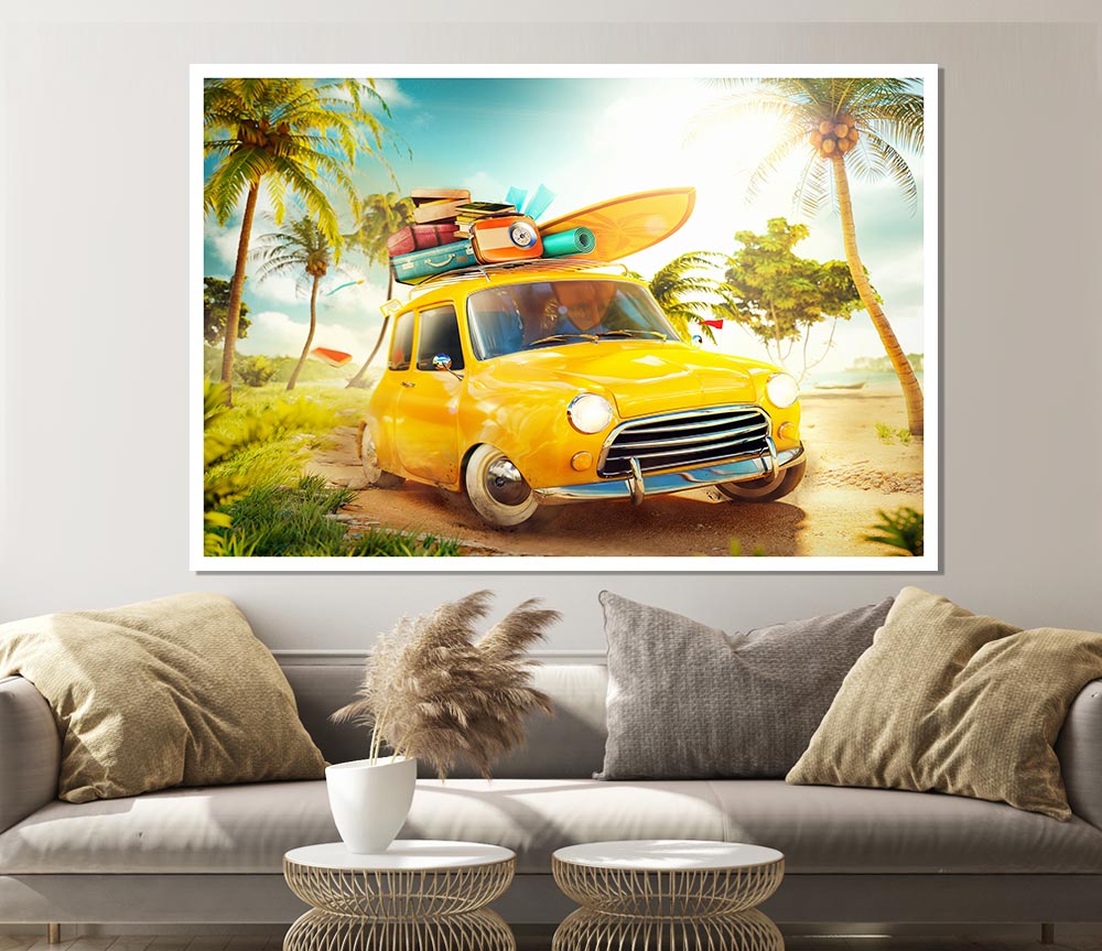 Yellow Classic Mini Trip Print Poster Wall Art