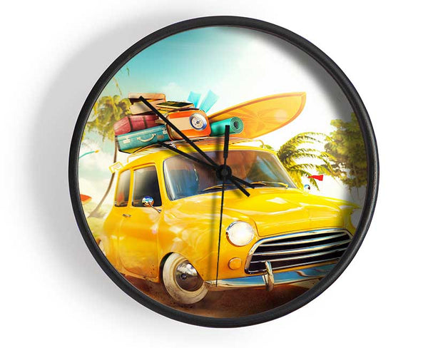 Yellow Classic Mini Trip Clock - Wallart-Direct UK