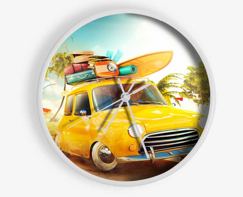 Yellow Classic Mini Trip Clock - Wallart-Direct UK