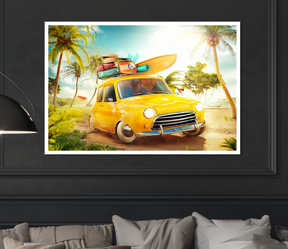 Yellow Classic Mini Trip Print Poster Wall Art