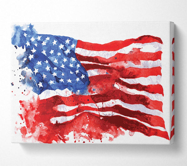 Picture of The Ink Splatter American Flag Canvas Print Wall Art