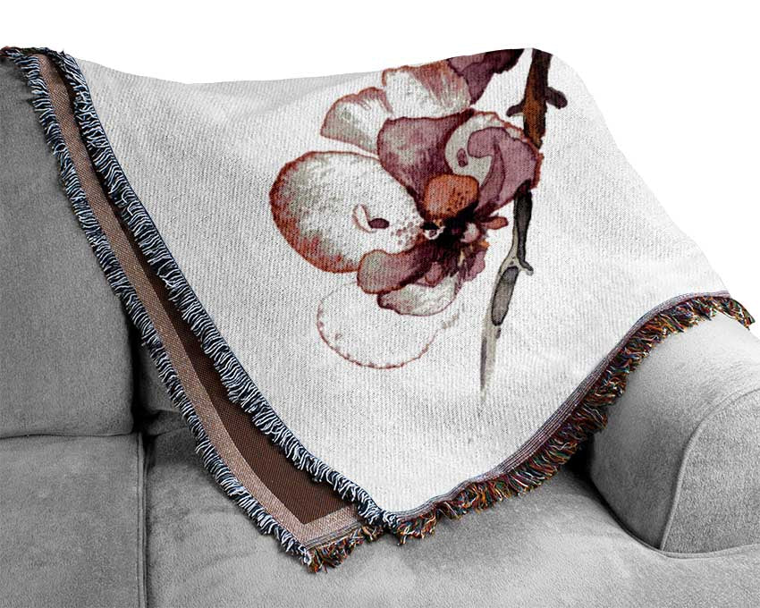 The Pink Orchid Branch Single Woven Blanket