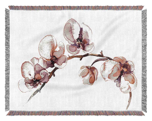 The Pink Orchid Branch Single Woven Blanket