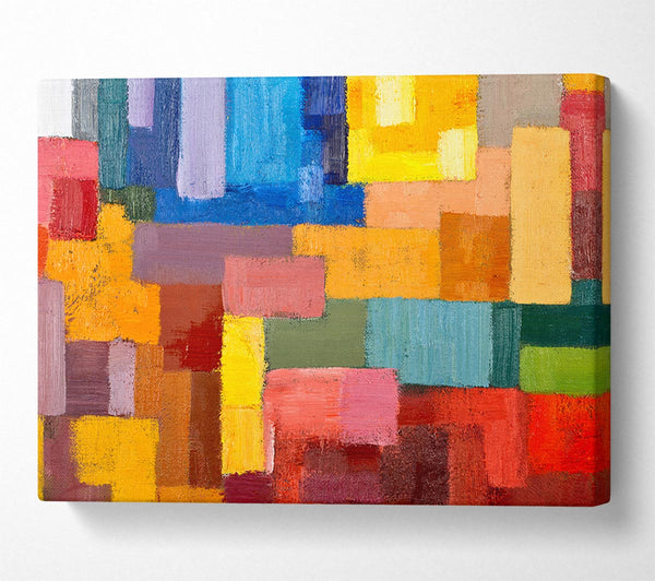 Picture of Patchwork Colours Mix Canvas Print Wall Art