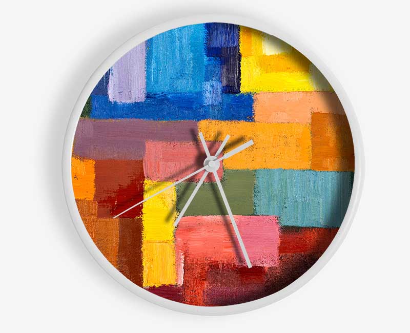 Patchwork Colours Mix Clock - Wallart-Direct UK