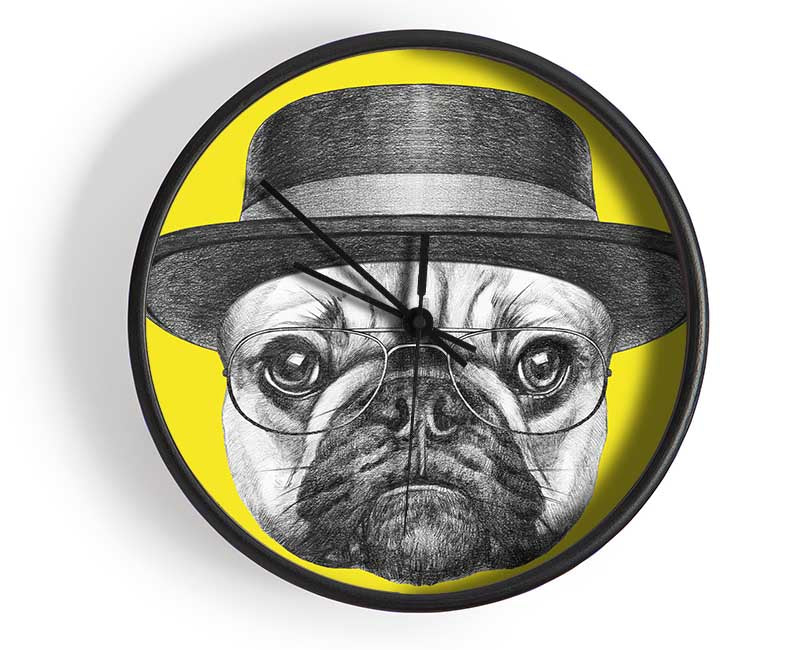 The Pug With A Hat Clock - Wallart-Direct UK