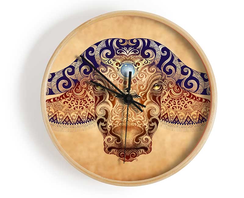 The Ethnic Ox Clock - Wallart-Direct UK