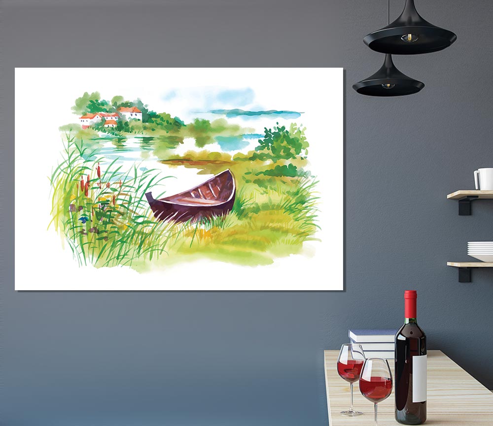 Banked On The Rivers Edge Print Poster Wall Art