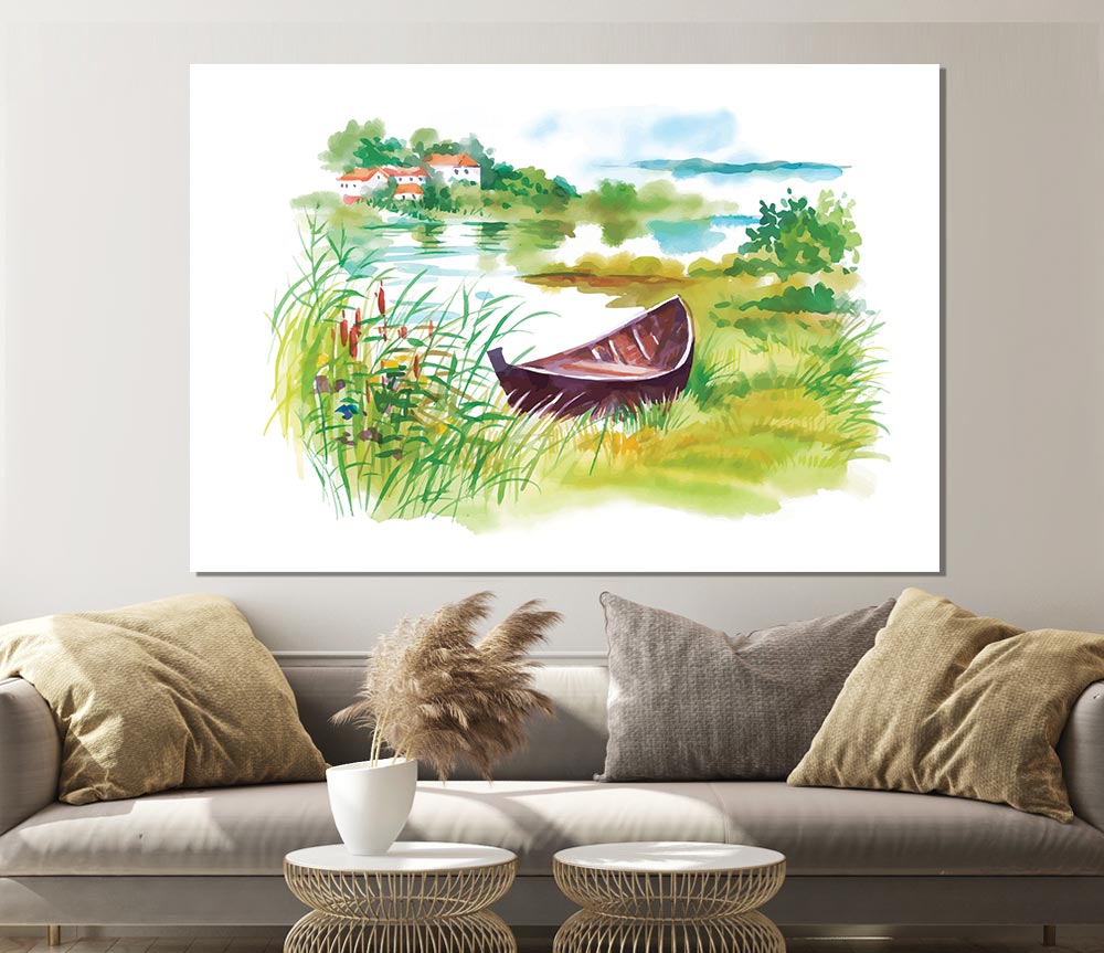 Banked On The Rivers Edge Print Poster Wall Art