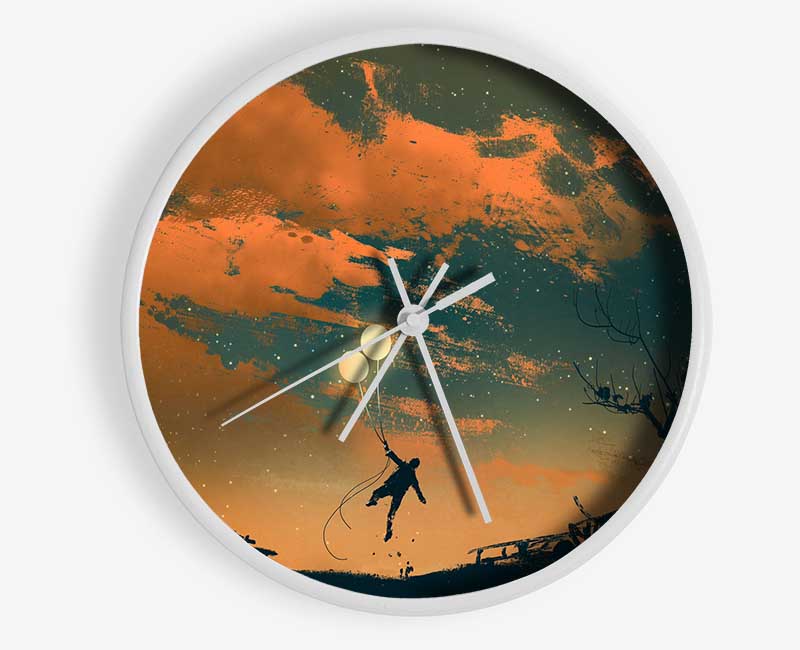 The Two Floating Light Balloons Clock - Wallart-Direct UK