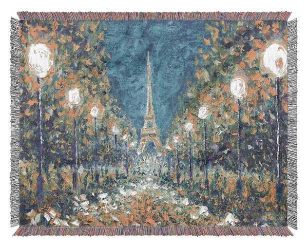 The Streetlights To Paris Woven Blanket