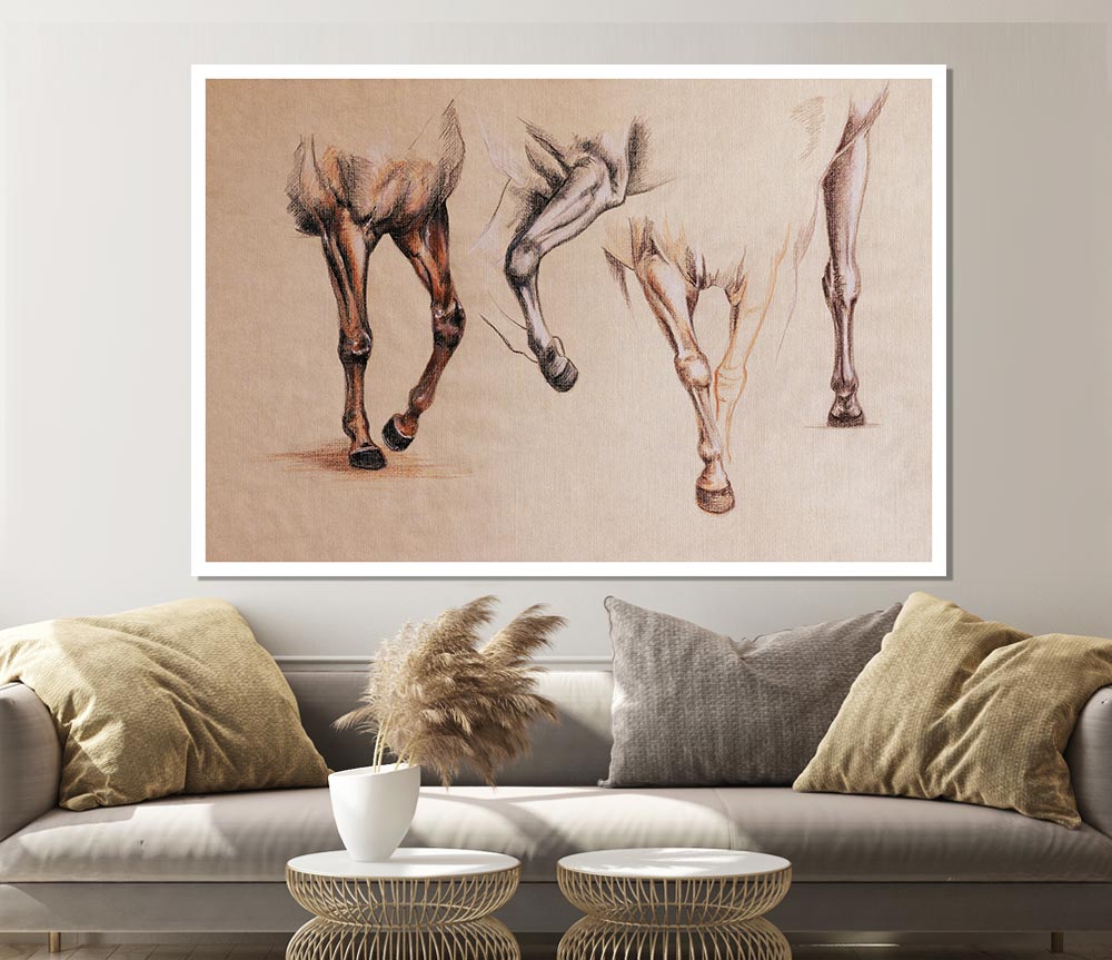 Bottom End Of Horses Print Poster Wall Art