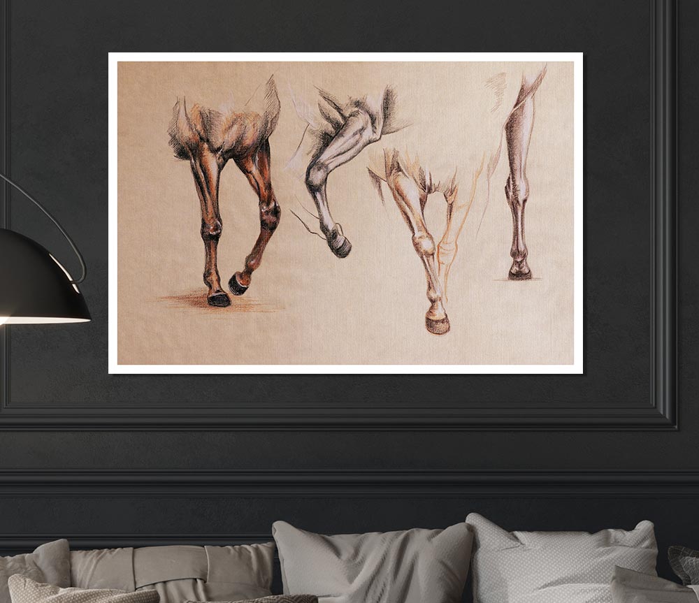 Bottom End Of Horses Print Poster Wall Art