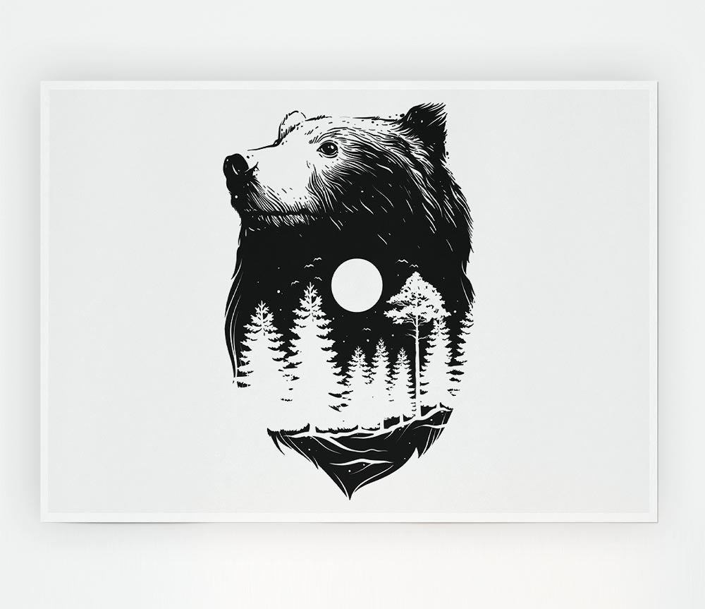 Camp With The Bears Print Poster Wall Art