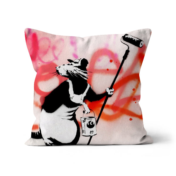 Graffiti Rat Banksy Cushion