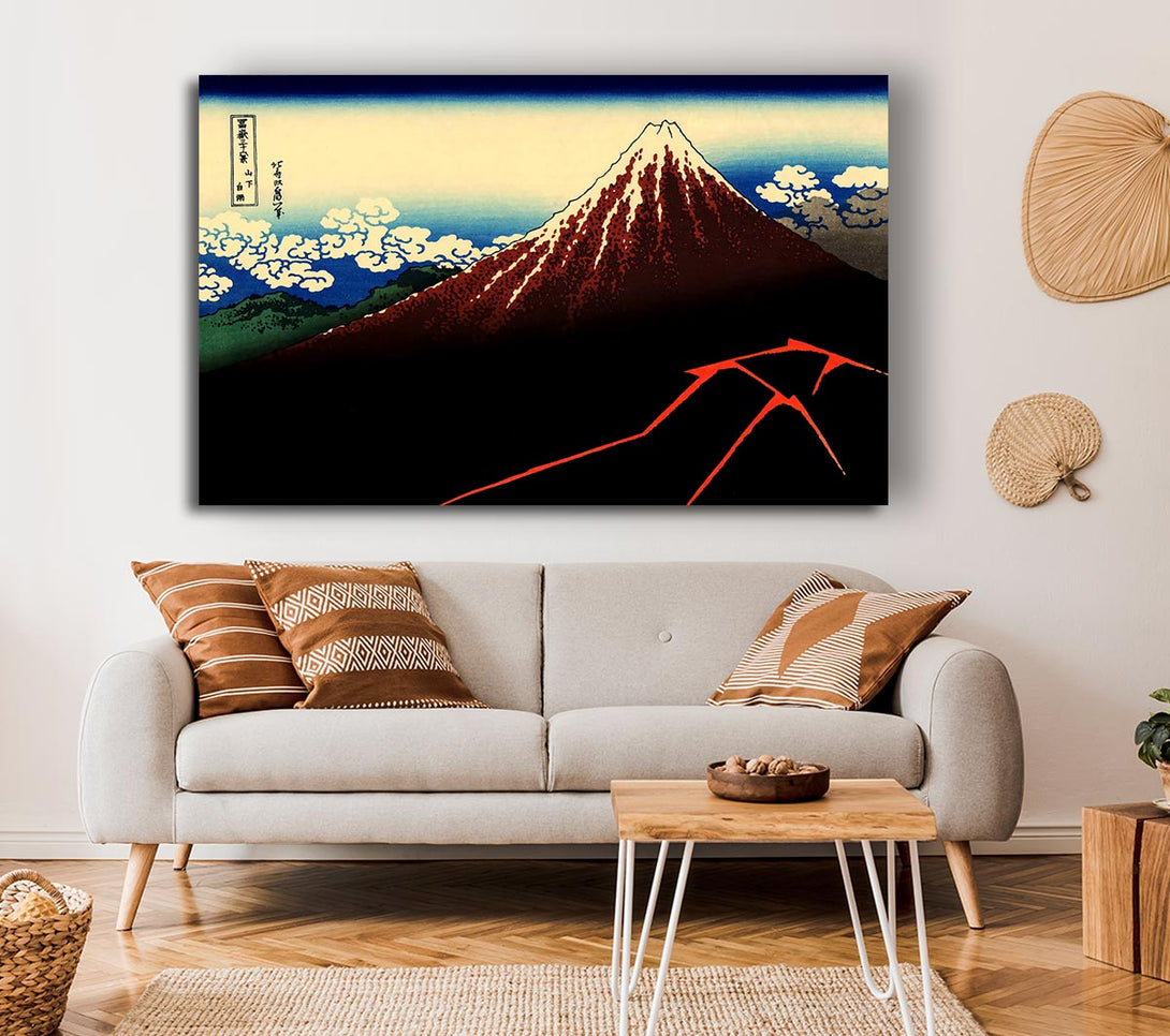 Picture of Hokusai Lightning Below The Summit Canvas Print Wall Art