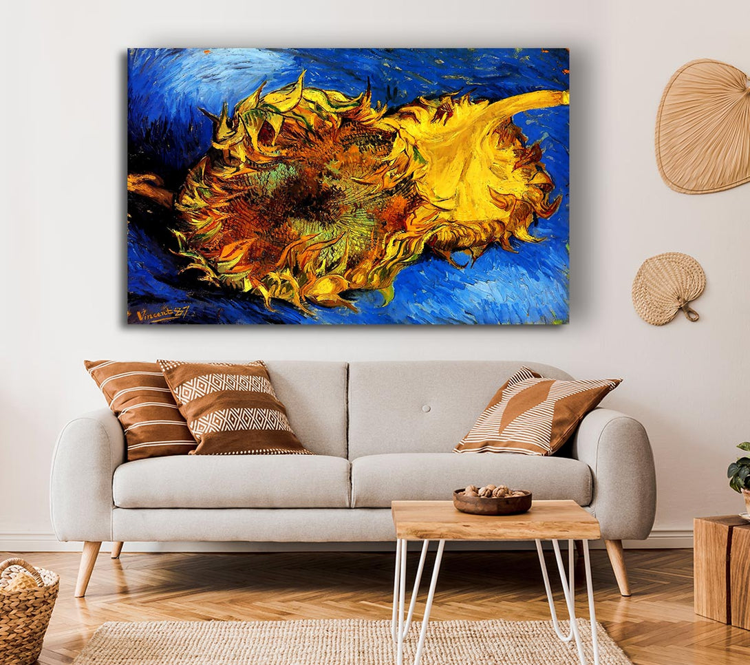 Picture of Van Gogh Two Cut Sunflowers 3 Canvas Print Wall Art