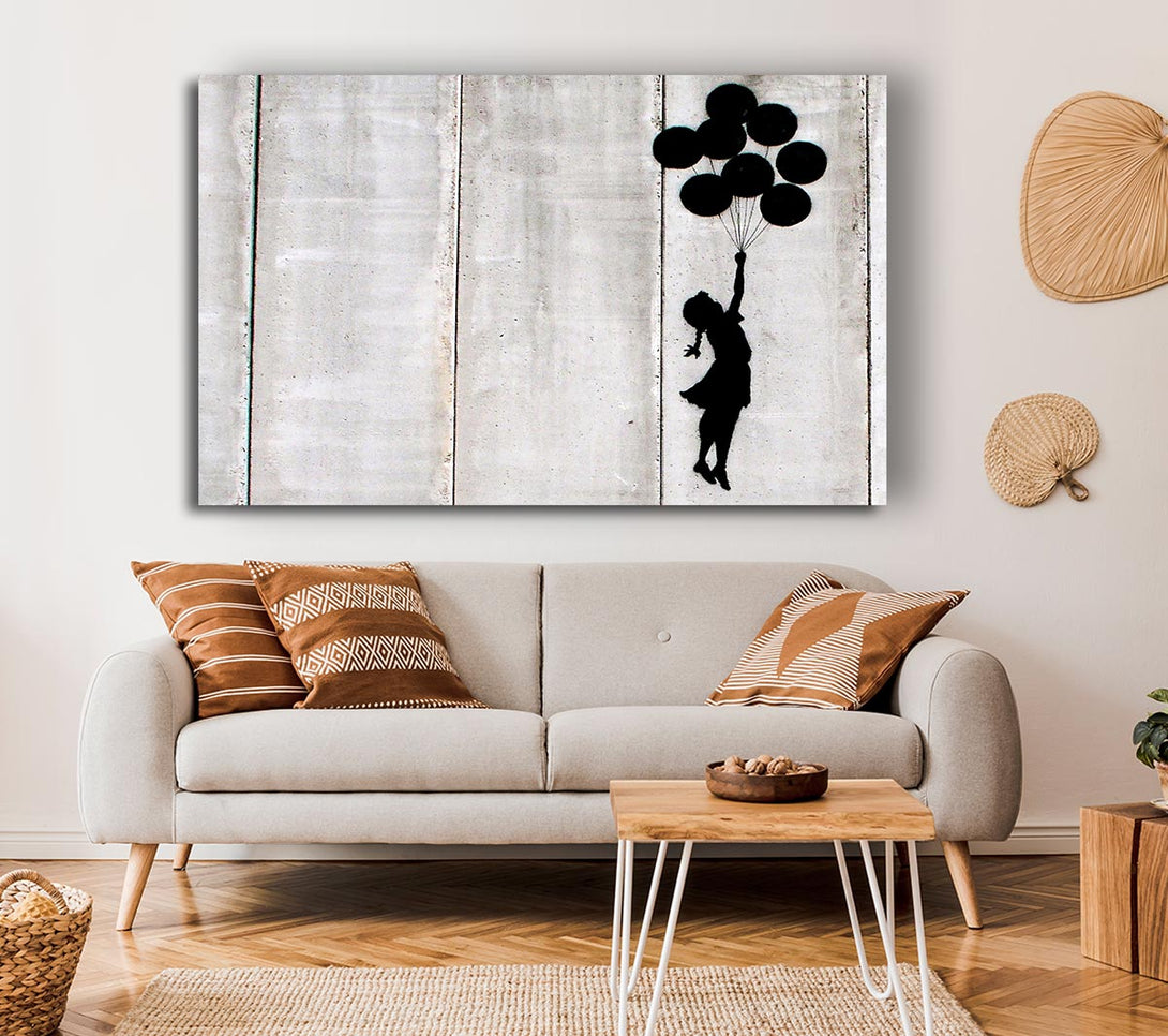 Picture of Balloon Girl Fly Canvas Print Wall Art