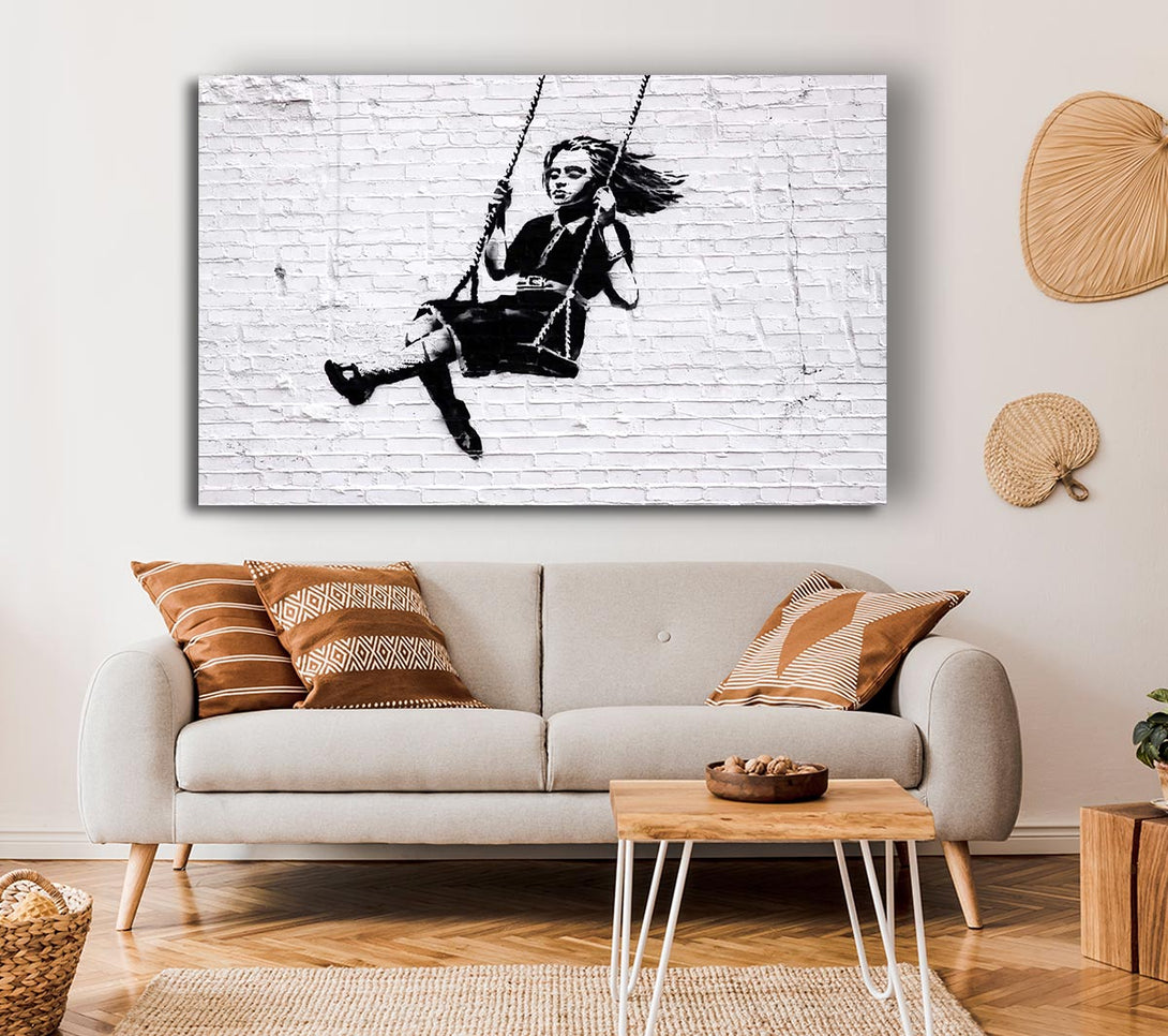 Picture of Girl On Swing Canvas Print Wall Art