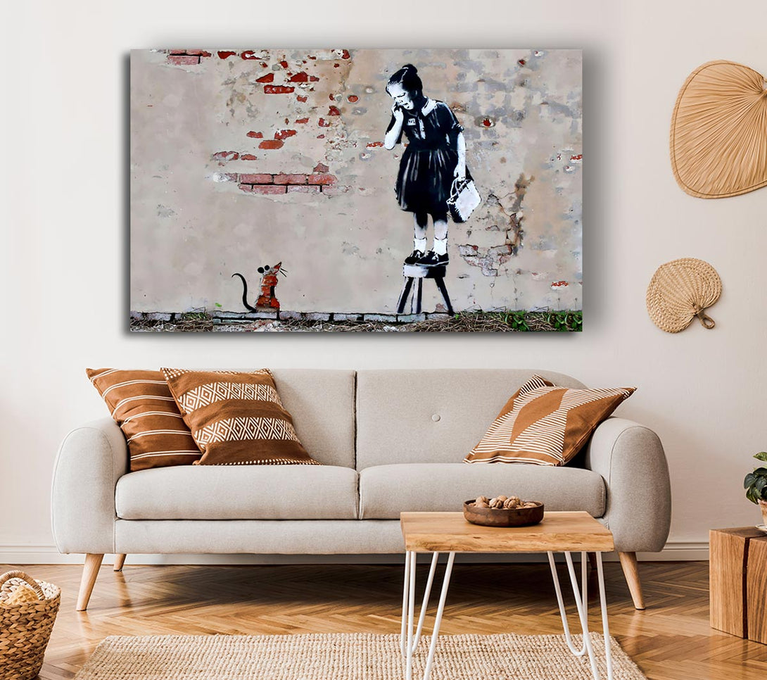 Picture of Scared Of The Mouse Canvas Print Wall Art