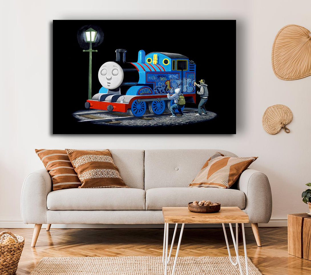 Picture of Thomas The Tank Graffiti Canvas Print Wall Art