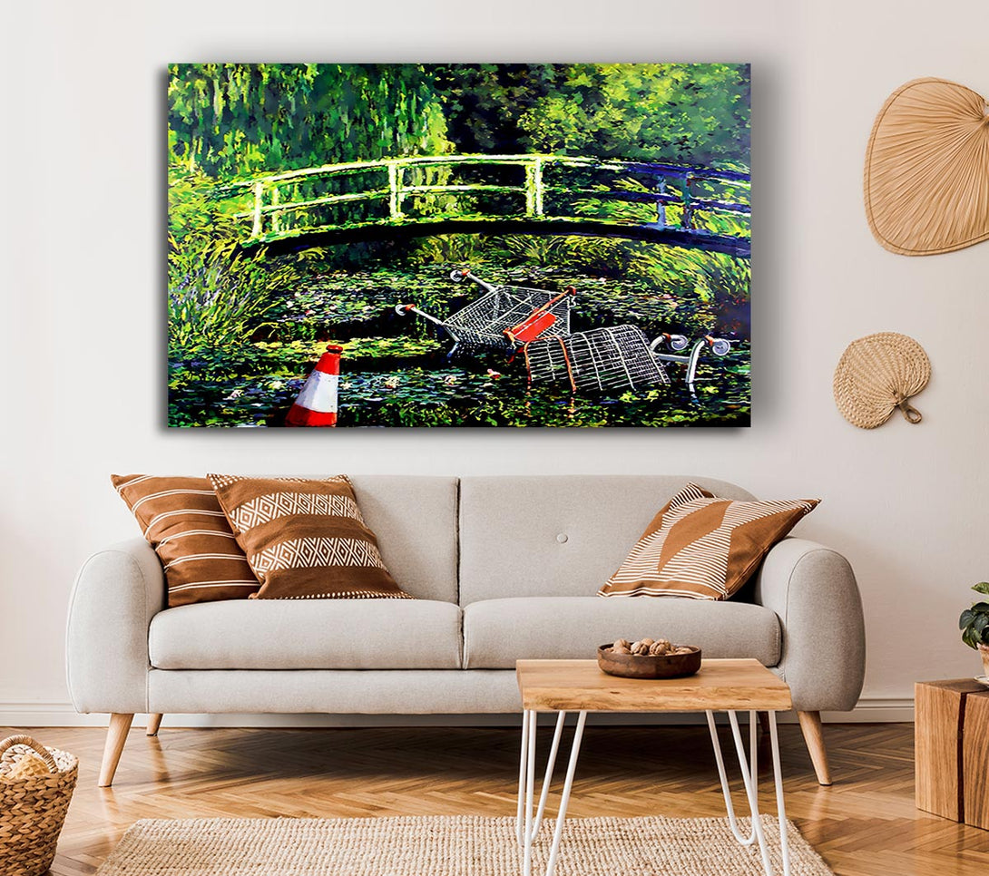 Picture of Water Lillies Trash Canvas Print Wall Art