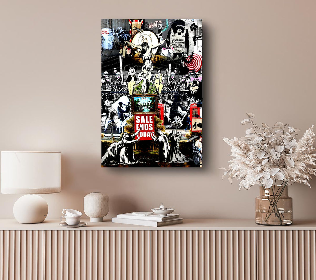 Picture of Banksy Collage 3 Canvas Print Wall Art