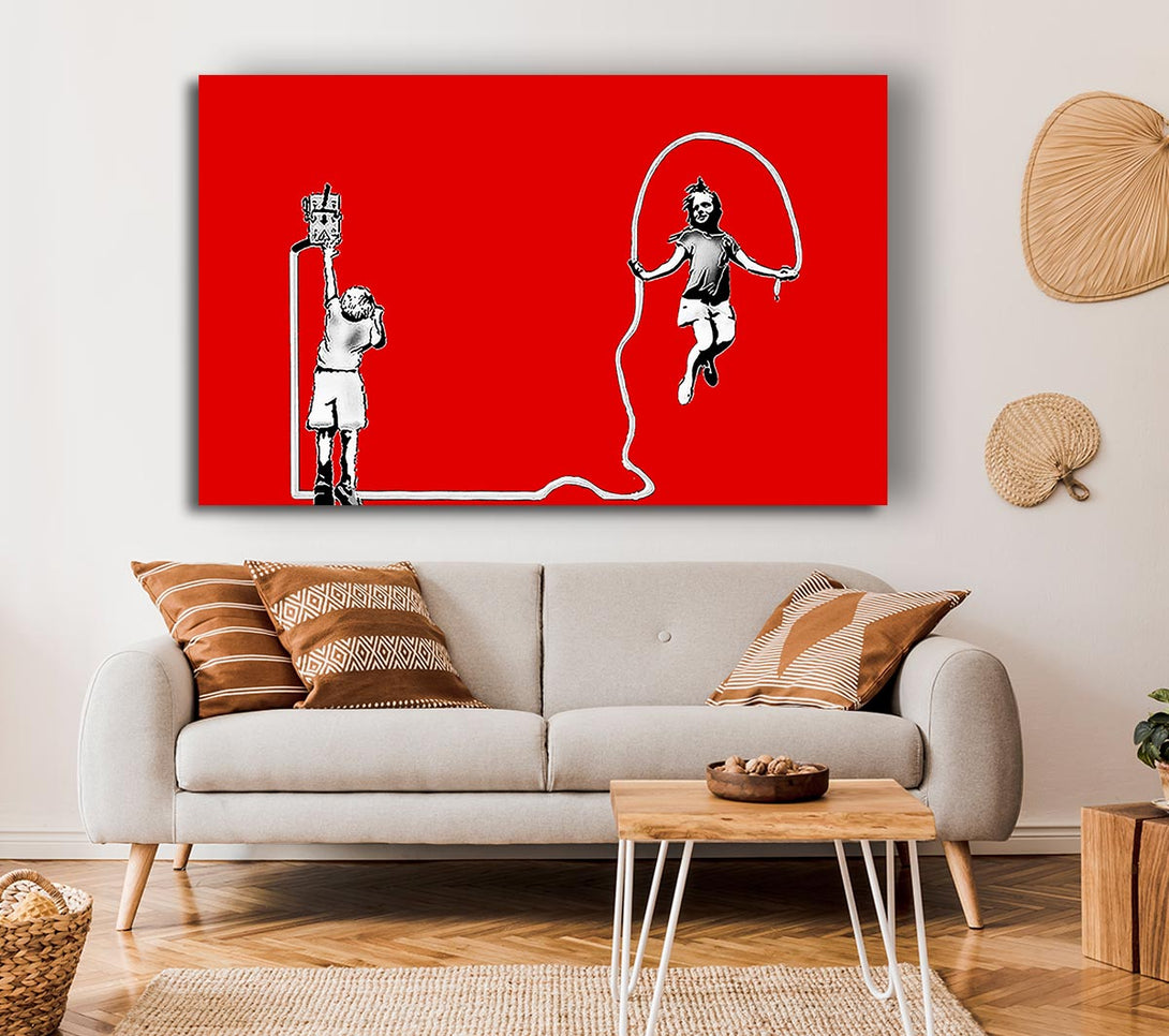 Picture of Electric Skipping Rope Red Canvas Print Wall Art