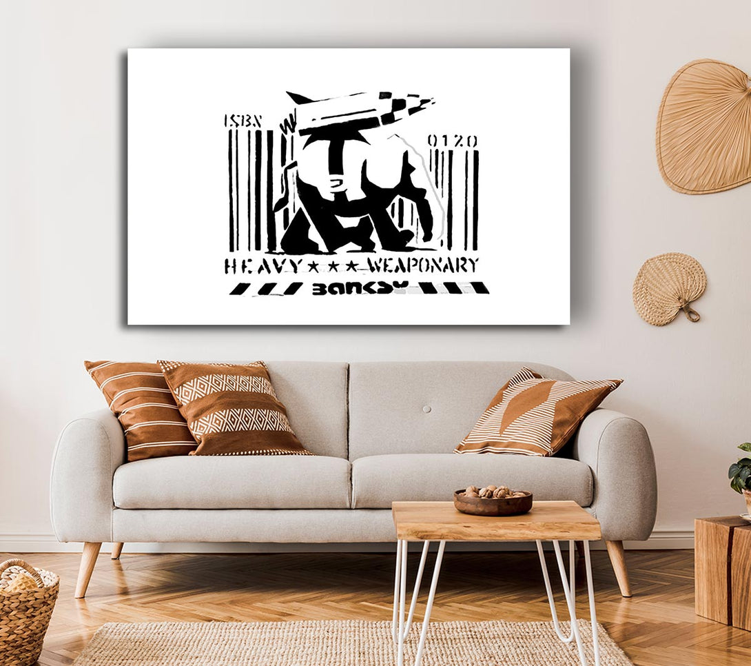 Picture of Heavy Weaponary White Canvas Print Wall Art