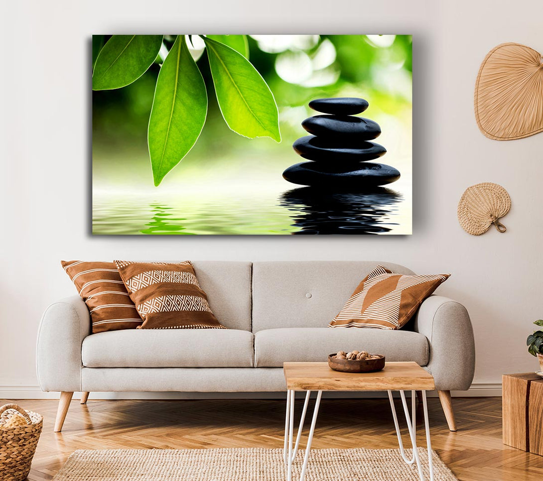 Picture of Tranquil Water Stones Canvas Print Wall Art