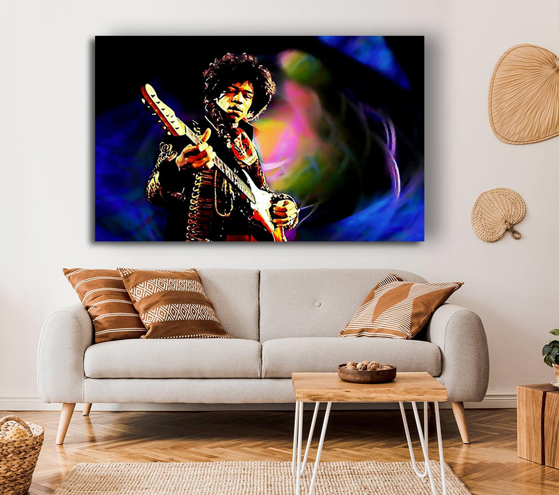 Picture of Jimi Hendrix Energy Field Canvas Print Wall Art