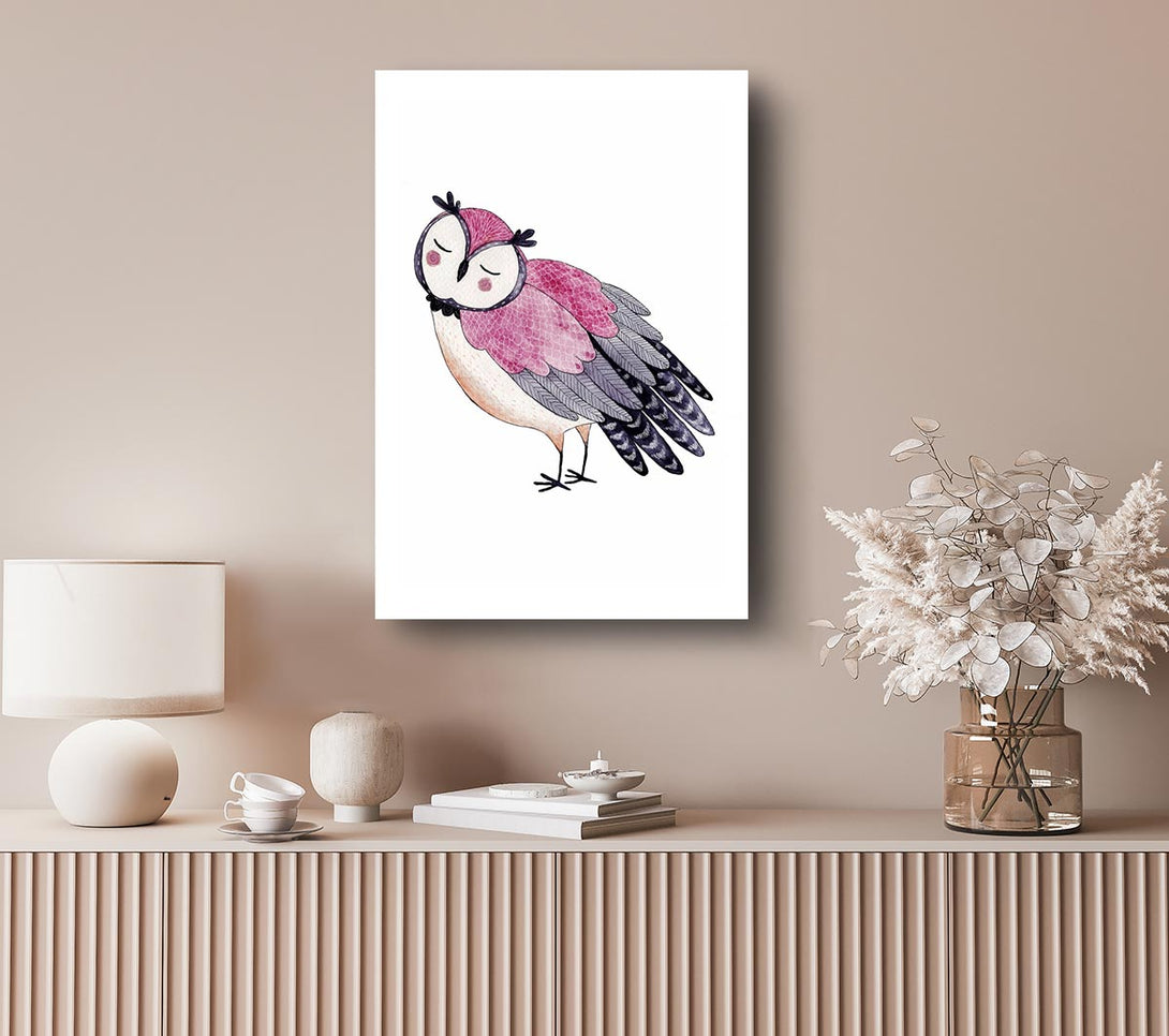 Picture of Pink Owl Canvas Print Wall Art