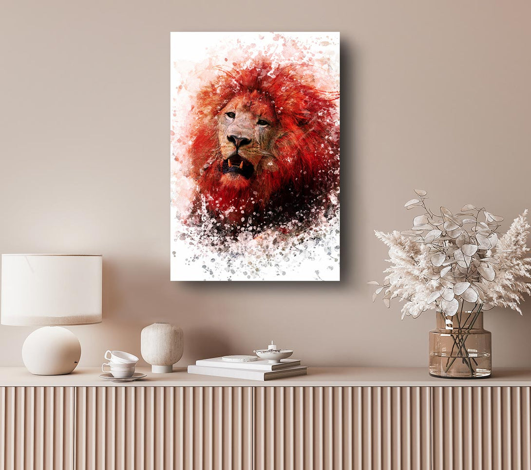 Picture of Red Lion Roar Canvas Print Wall Art