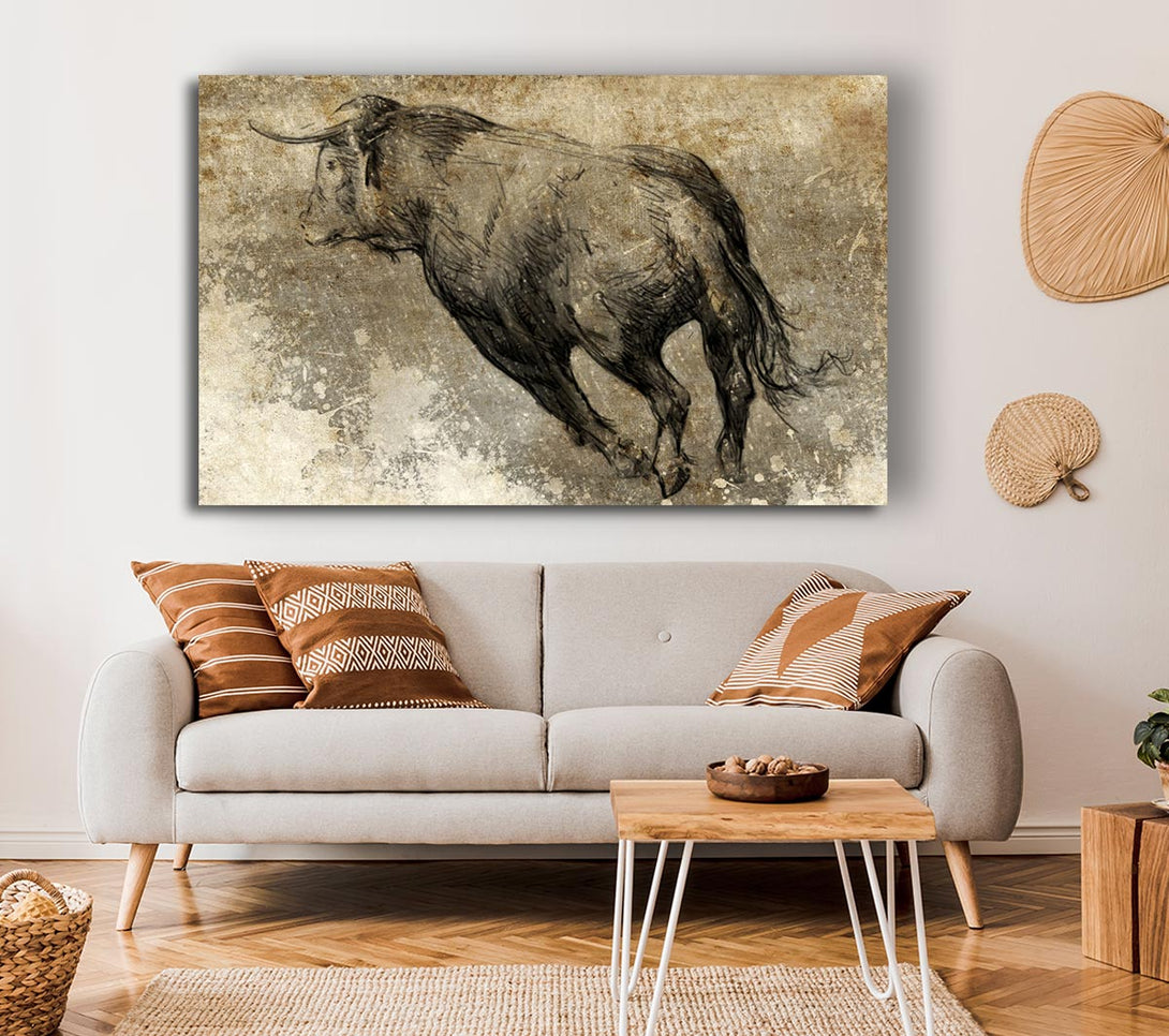 Picture of Bull Run Canvas Print Wall Art