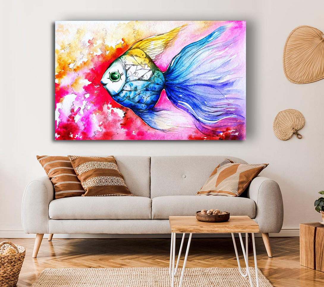 Picture of MultiColoured Fish Canvas Print Wall Art