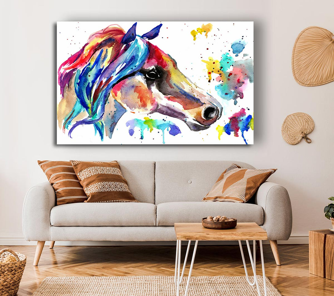 Picture of Rainbow Horse Canvas Print Wall Art