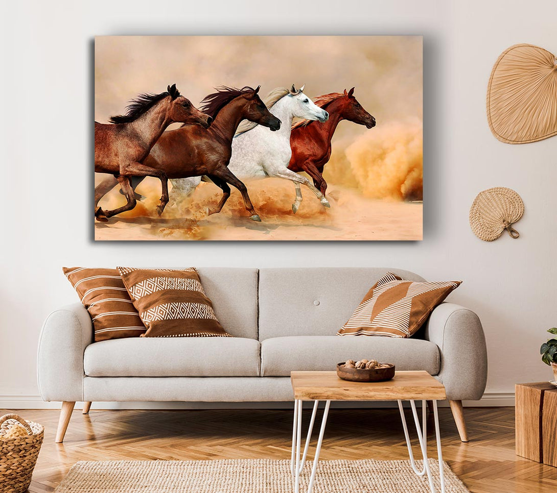 Picture of Horse Stampede Canvas Print Wall Art