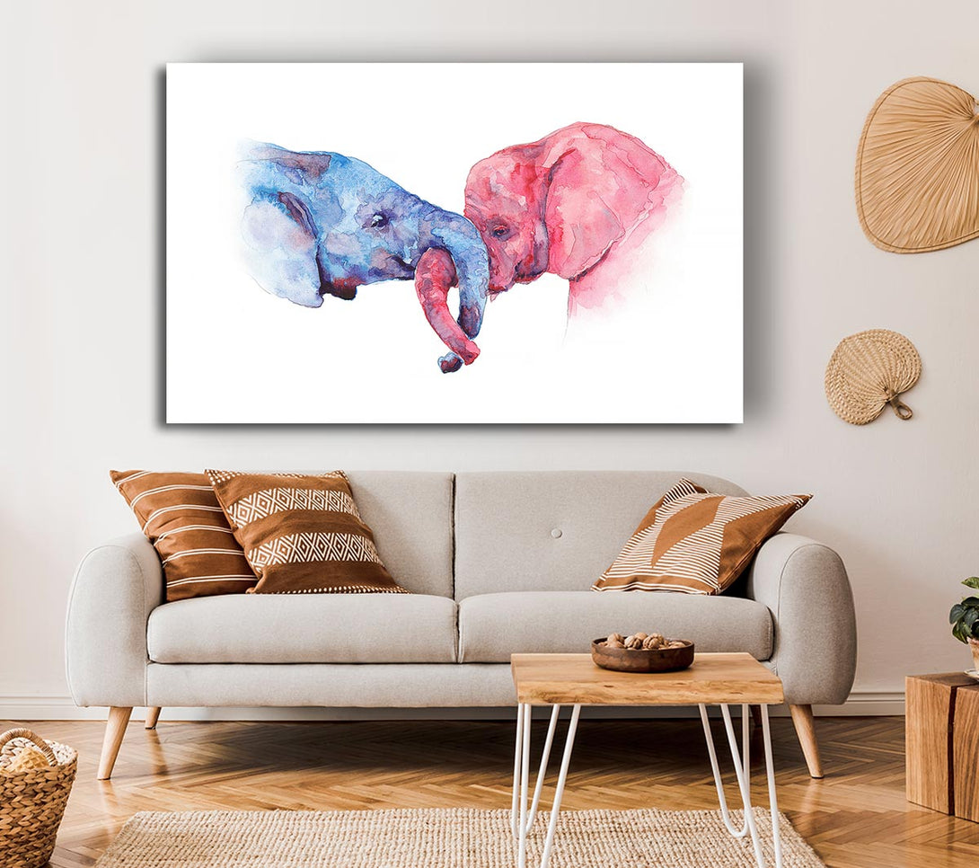 Picture of Elephant Trunk love Canvas Print Wall Art