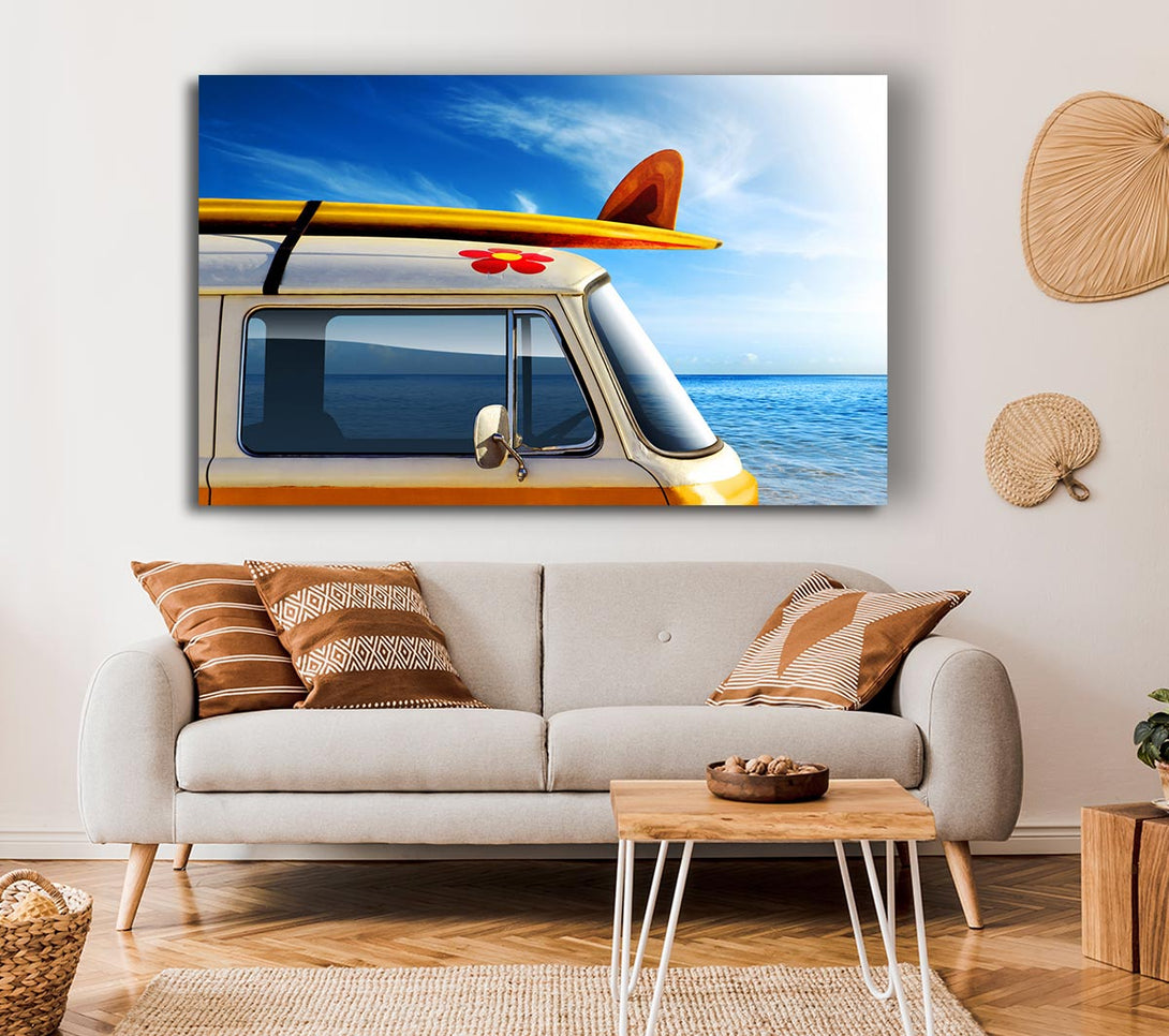 Picture of Camper Van Ready For The Waves Canvas Print Wall Art