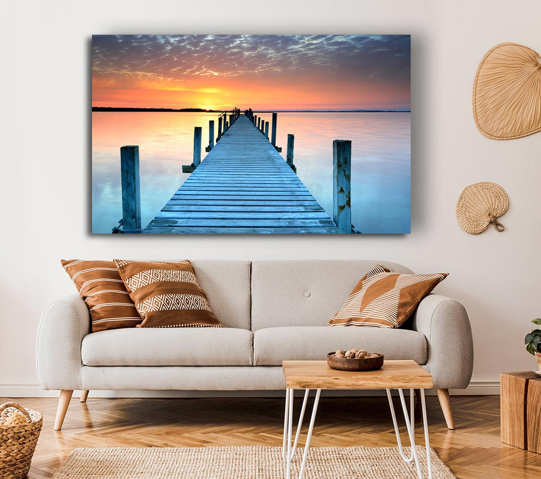 Picture of Peaceful Boardwalk Skies Canvas Print Wall Art