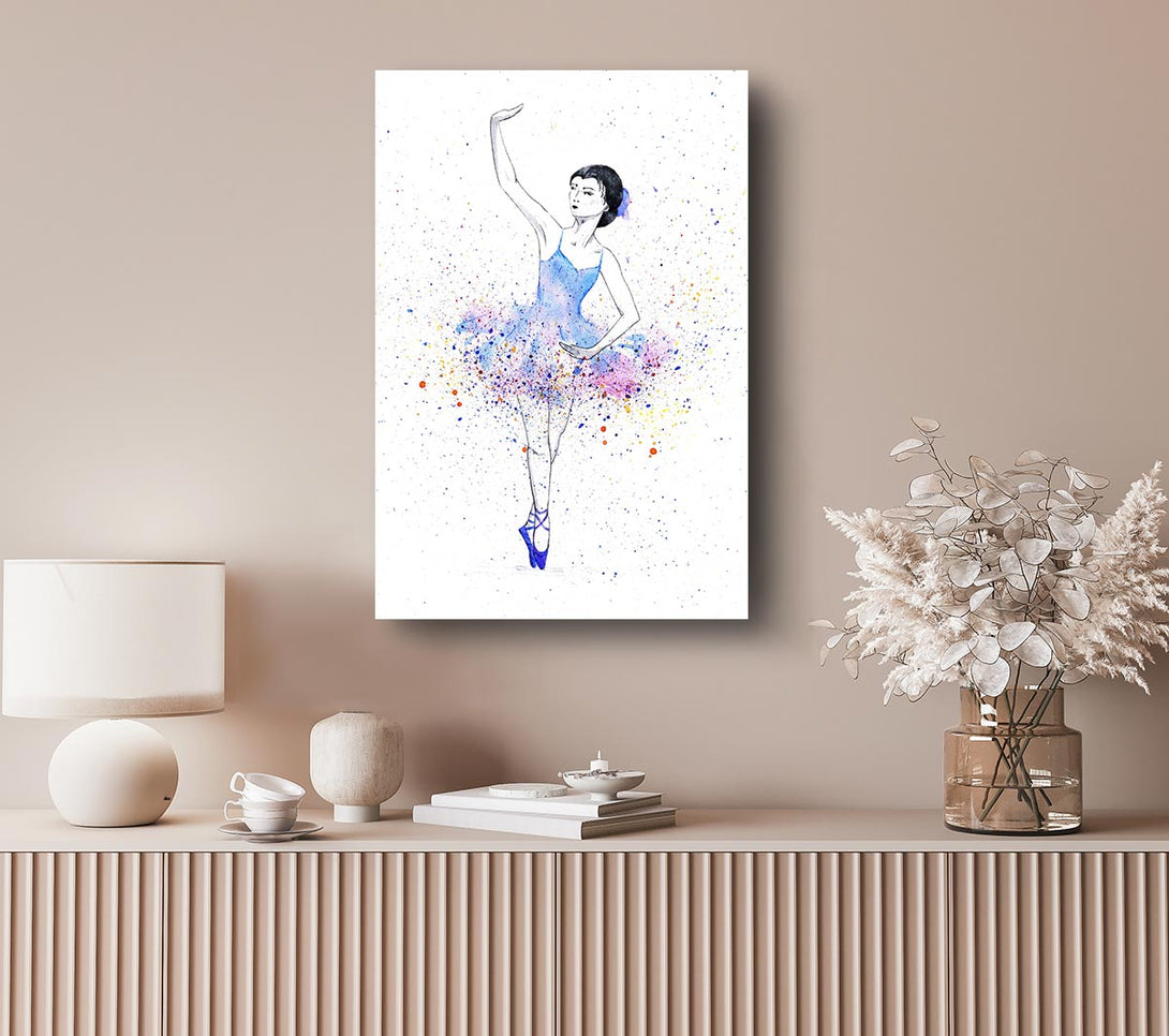 Picture of Blue Pink Ballerina 5 Canvas Print Wall Art