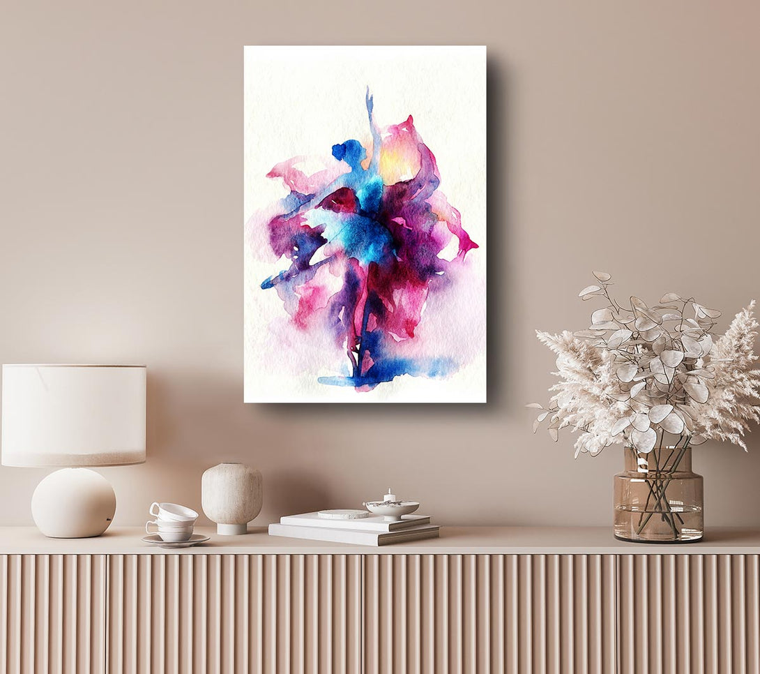 Picture of Blue Pink Ballerina 7 Canvas Print Wall Art