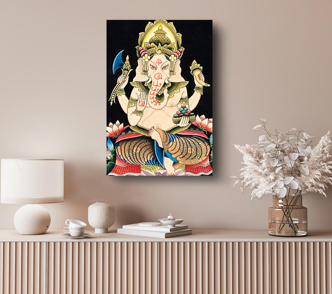 Picture of Hindu God Ganesha 2 Canvas Print Wall Art