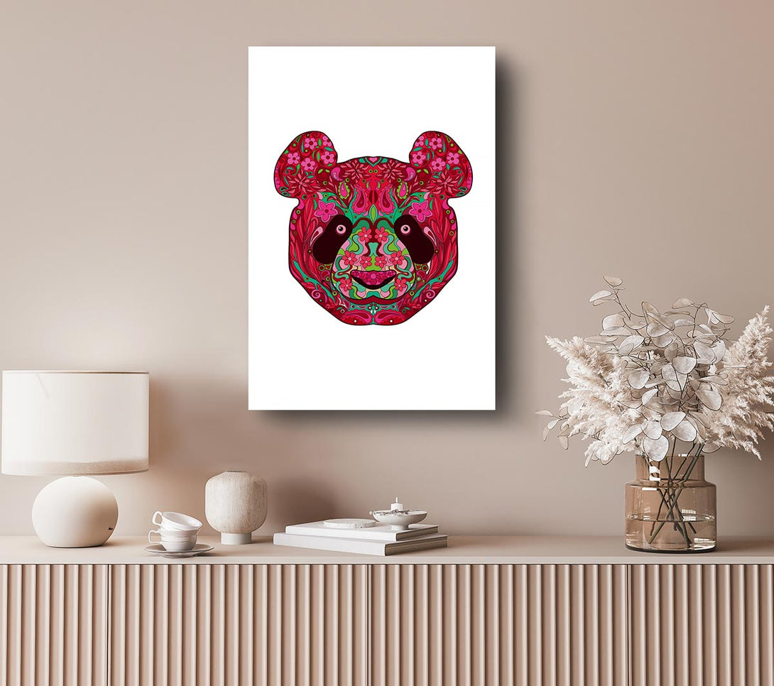 Picture of Flower Panda Canvas Print Wall Art